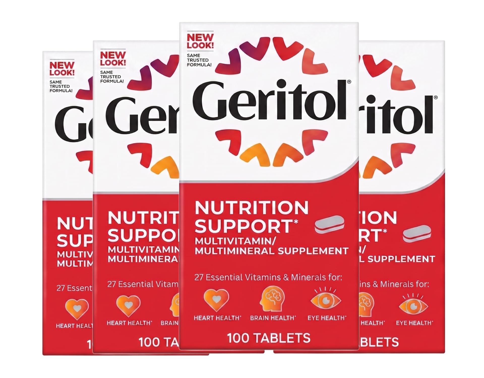 Geritol Multivitamin Tablets front view with packaging