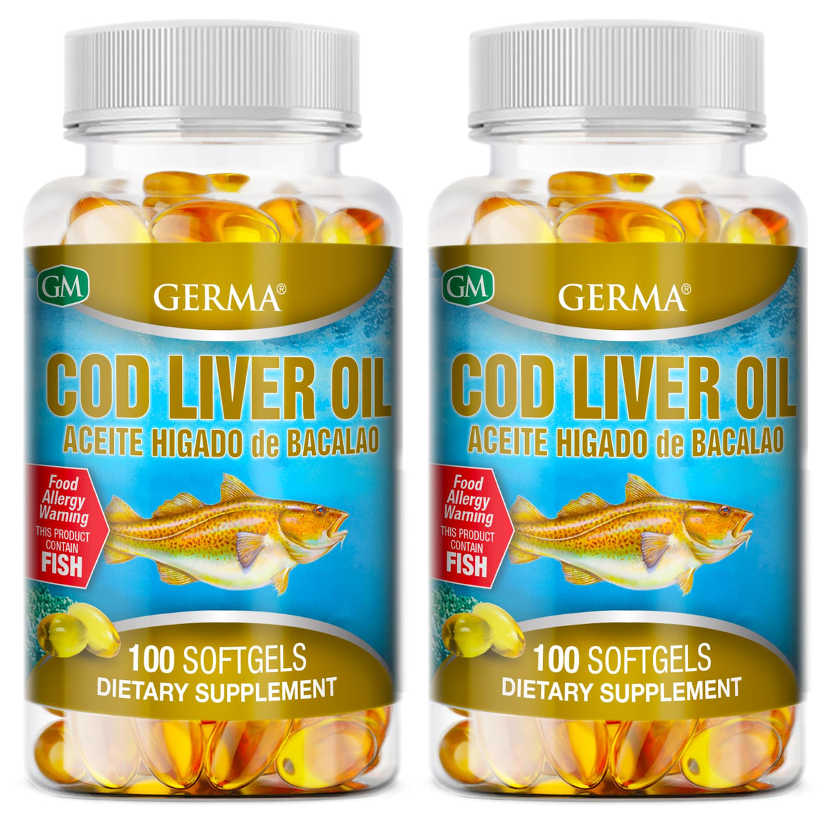 Germa Cod Liver Oil Supplement 3 pack front view