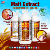 Germa Malt Extract 454g in a glass alongside milk