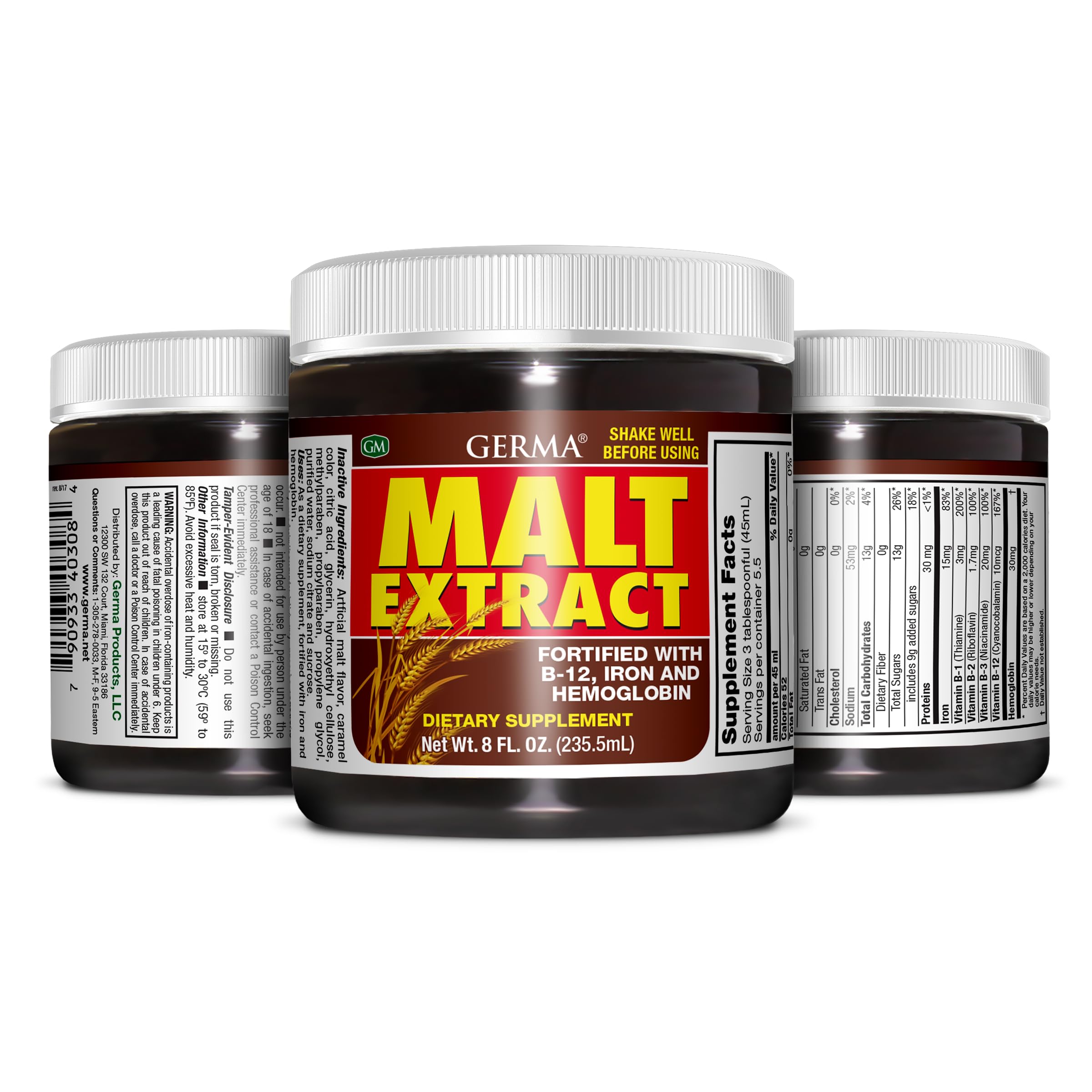 Germa Malt Extract 8 fl oz bottle front view