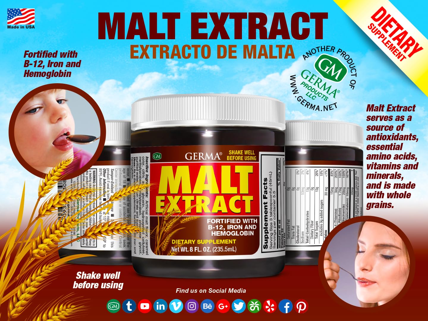 Germa Malt Extract resealable cap detail