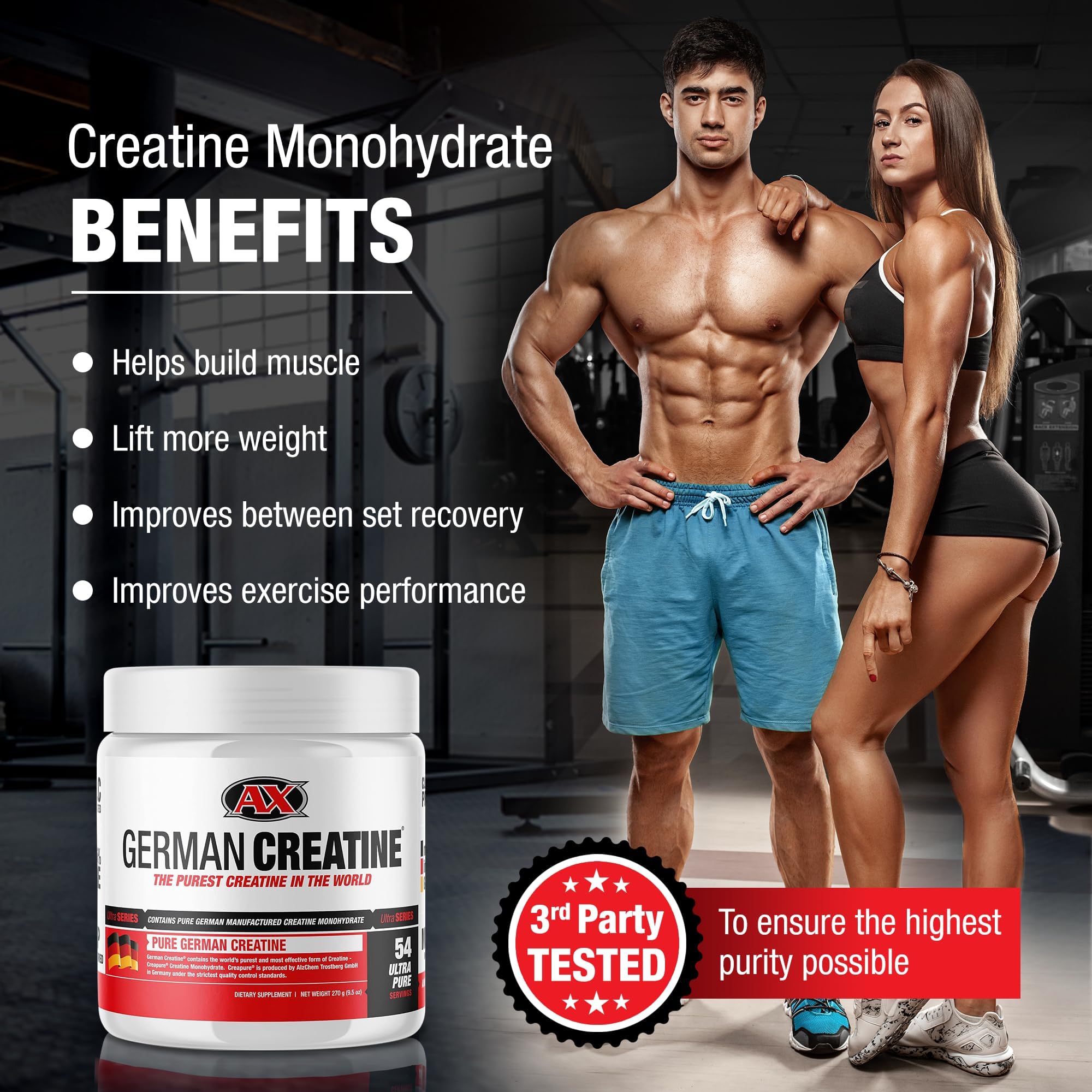 German Creatine Monohydrate 315g packaging