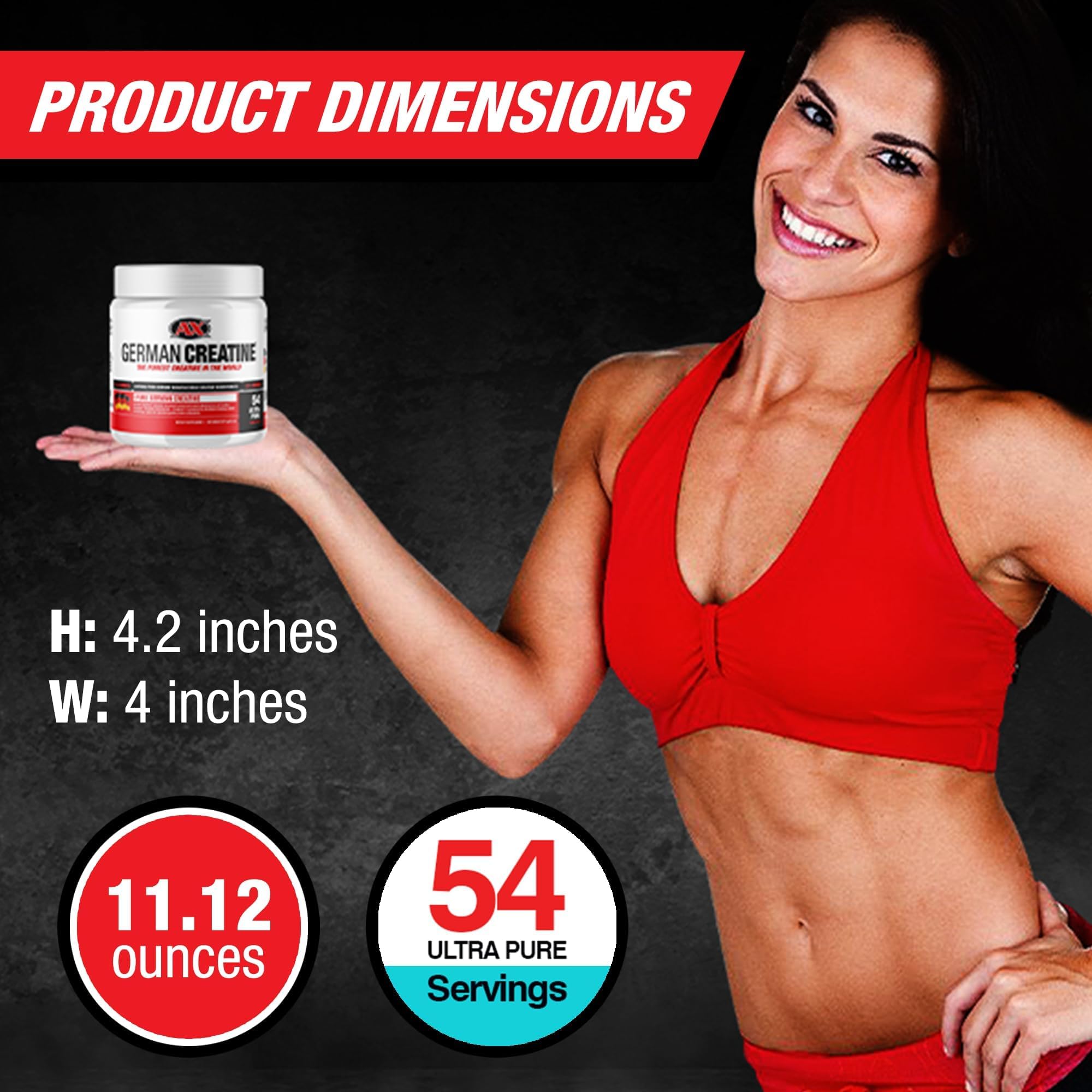 German Creatine Monohydrate 315g side view