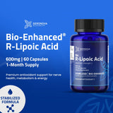 Geronova Research R-Lipoic Acid Capsules 600mg bottle with label