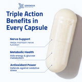 Geronova Research R-Lipoic Acid Capsules 600mg opened bottle