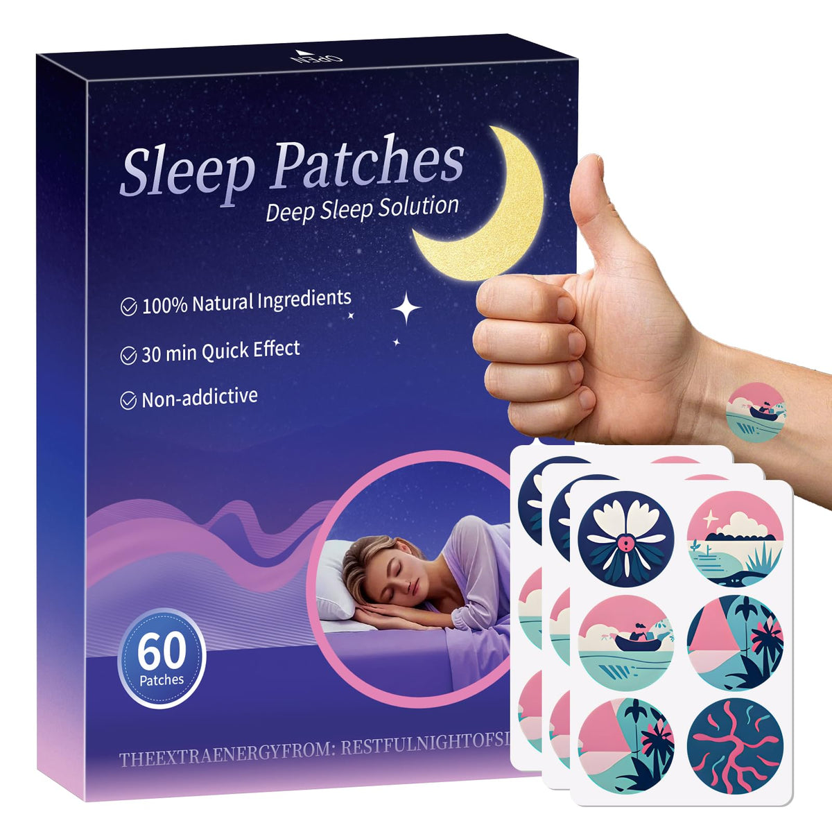 Gethorey Sleep Patches 60 Pack front view