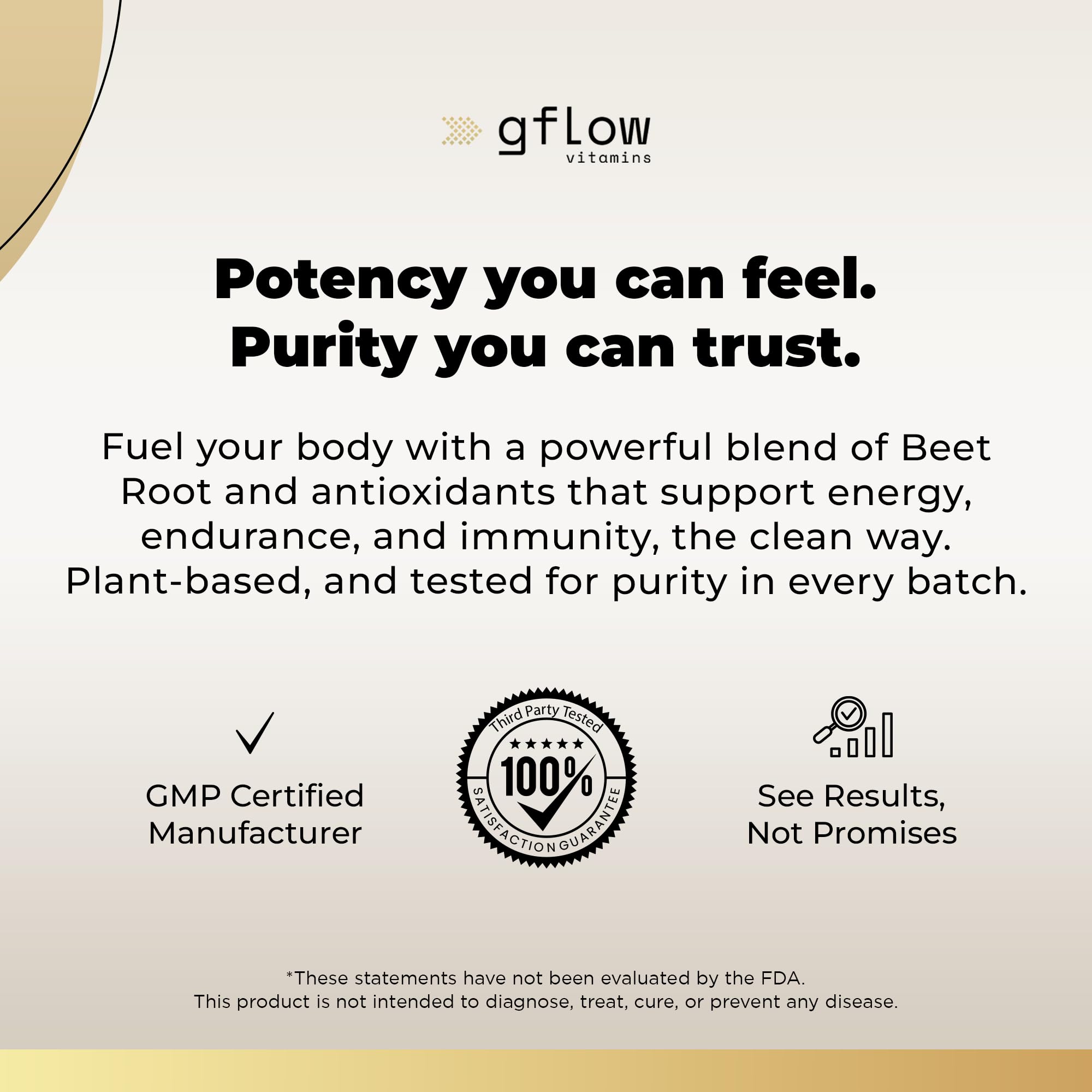 gflow vitamins BeetRoot Capsules with measuring spoon for dosage