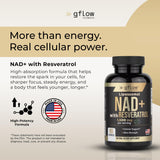 gflow vitamins Liposomal NAD+ with Trans-Resveratrol side view