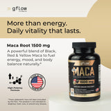 gflow vitamins Maca Root Capsules 1500mg side view