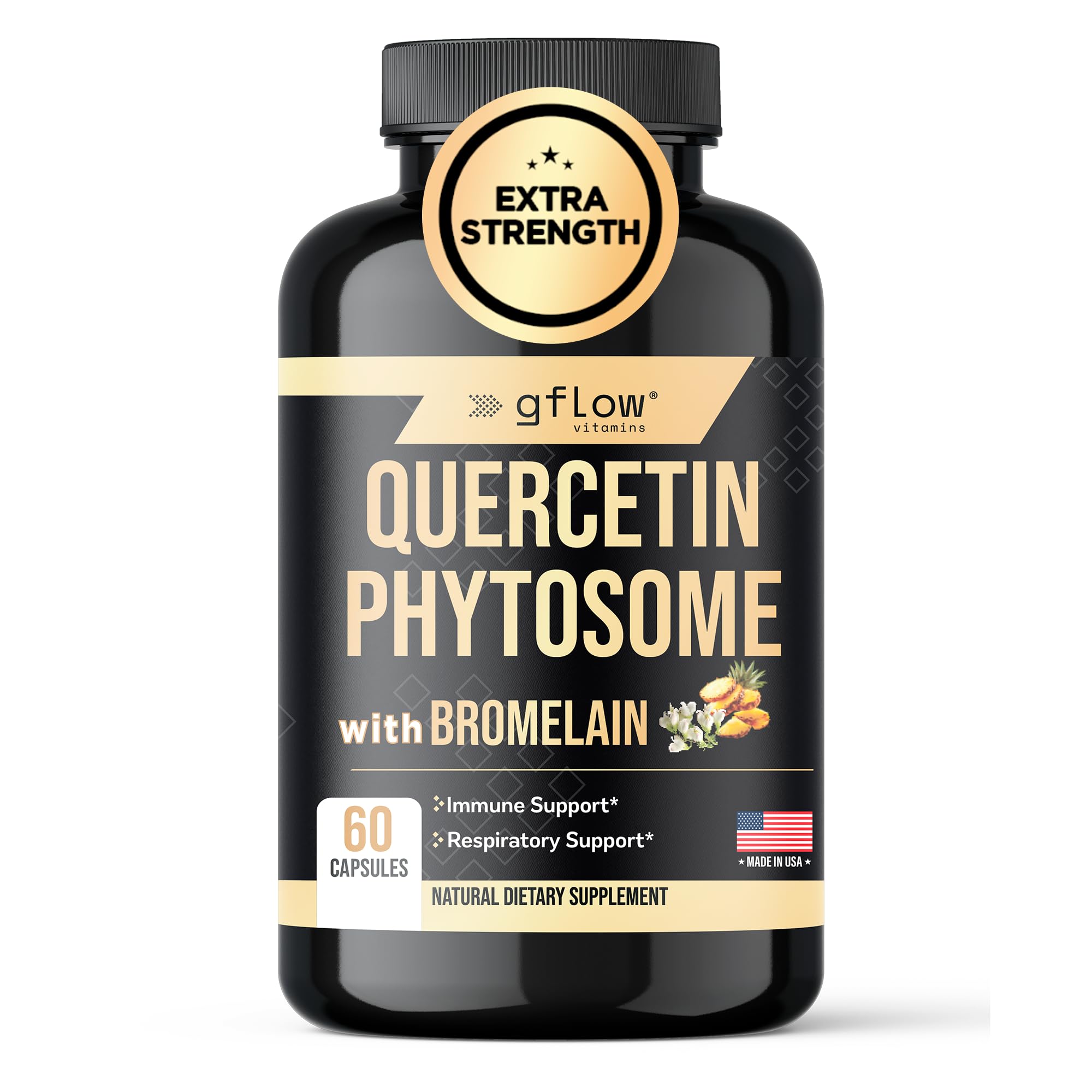 gflow vitamins Quercetin Phytosome with Bromelain 50g front view