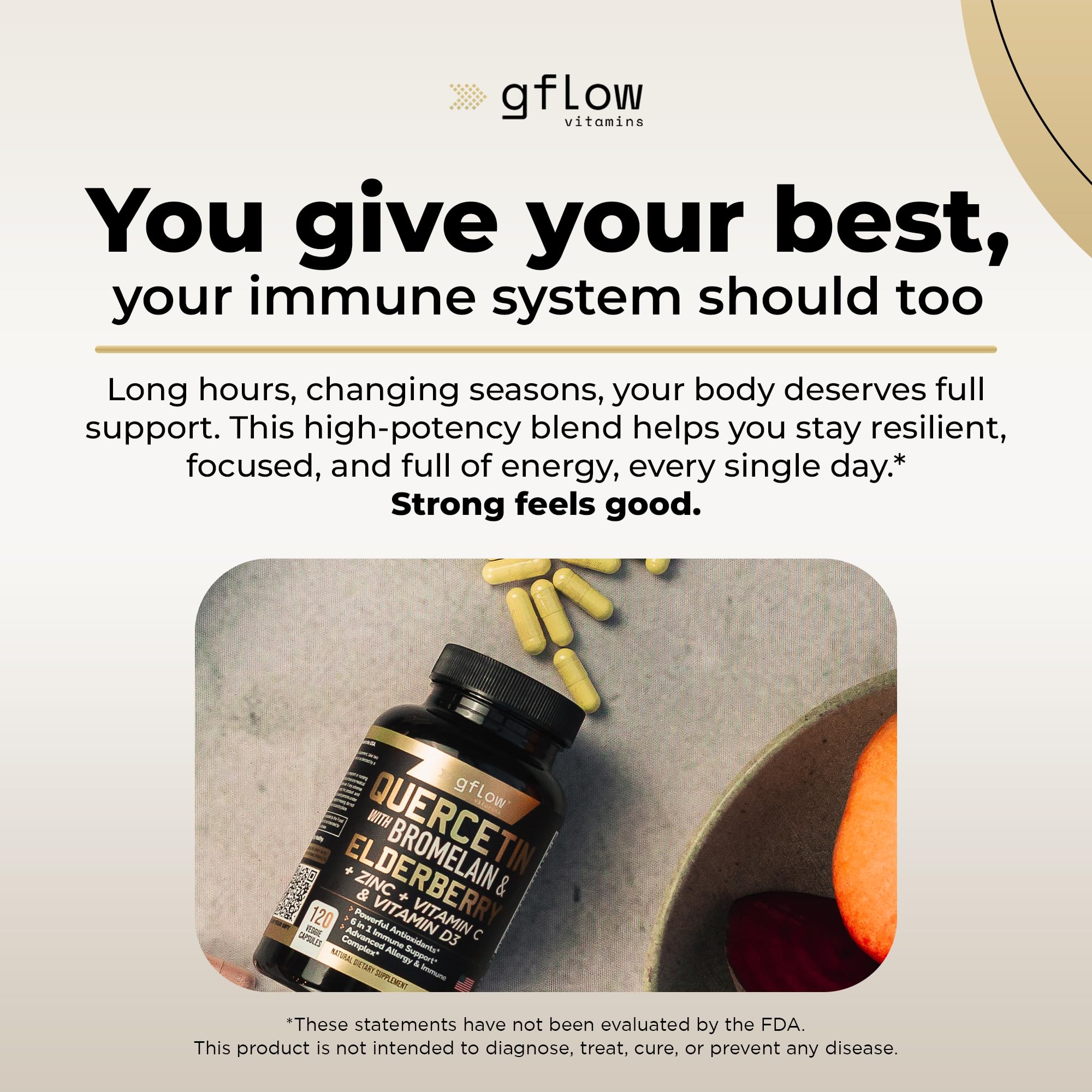 gflow vitamins Quercetin Zinc Supplement ingredients list