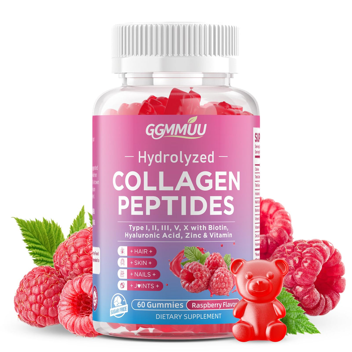 GGMMUU Multi-Collagen Gummies front view with packaging