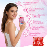 GGMMUU Multi-Collagen Gummies raspberry flavour close-up