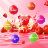 GGMMUU Myo-Inositol & D-Chiro Gummies with fresh raspberries