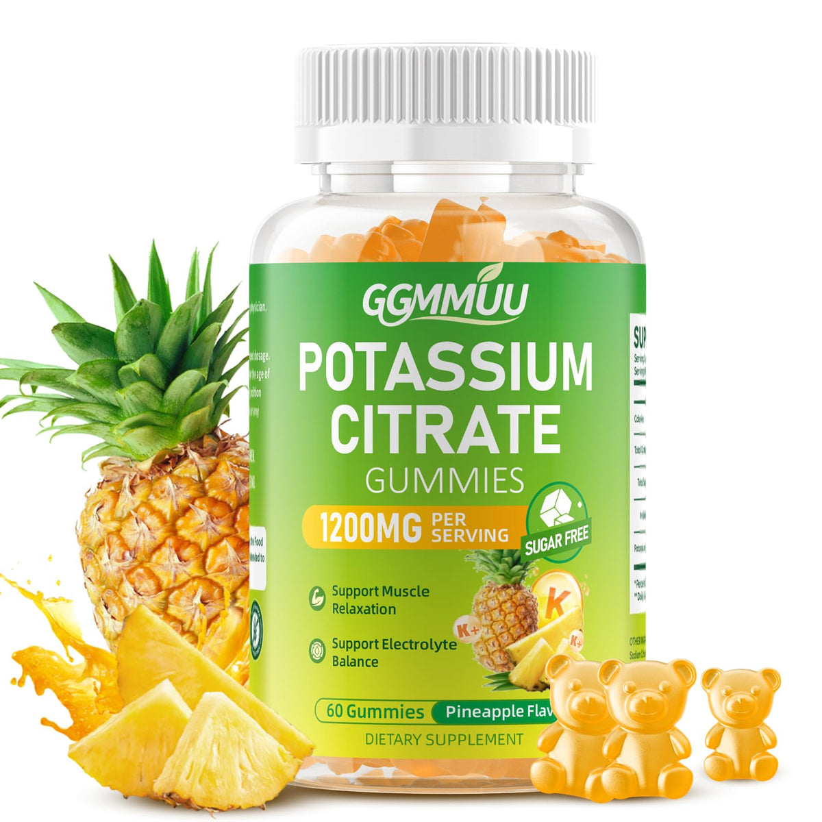 GGMMUU Potassium Citrate Gummies bottle front view
