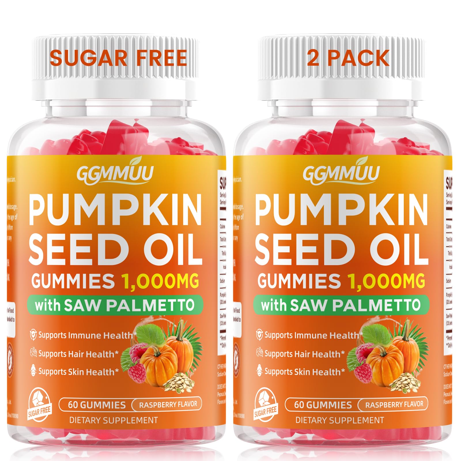 GGMMUU Pumpkin Seed Oil & Saw Palmetto Gummies front view