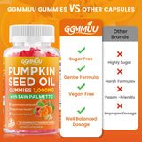 GGMMUU Pumpkin Seed Oil & Saw Palmetto Gummies with fresh raspberries