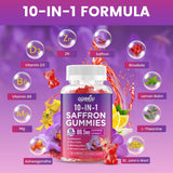 GGMMUU Saffron Gummies back view with dosage information
