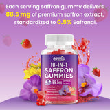 GGMMUU Saffron Gummies in a hand for size reference