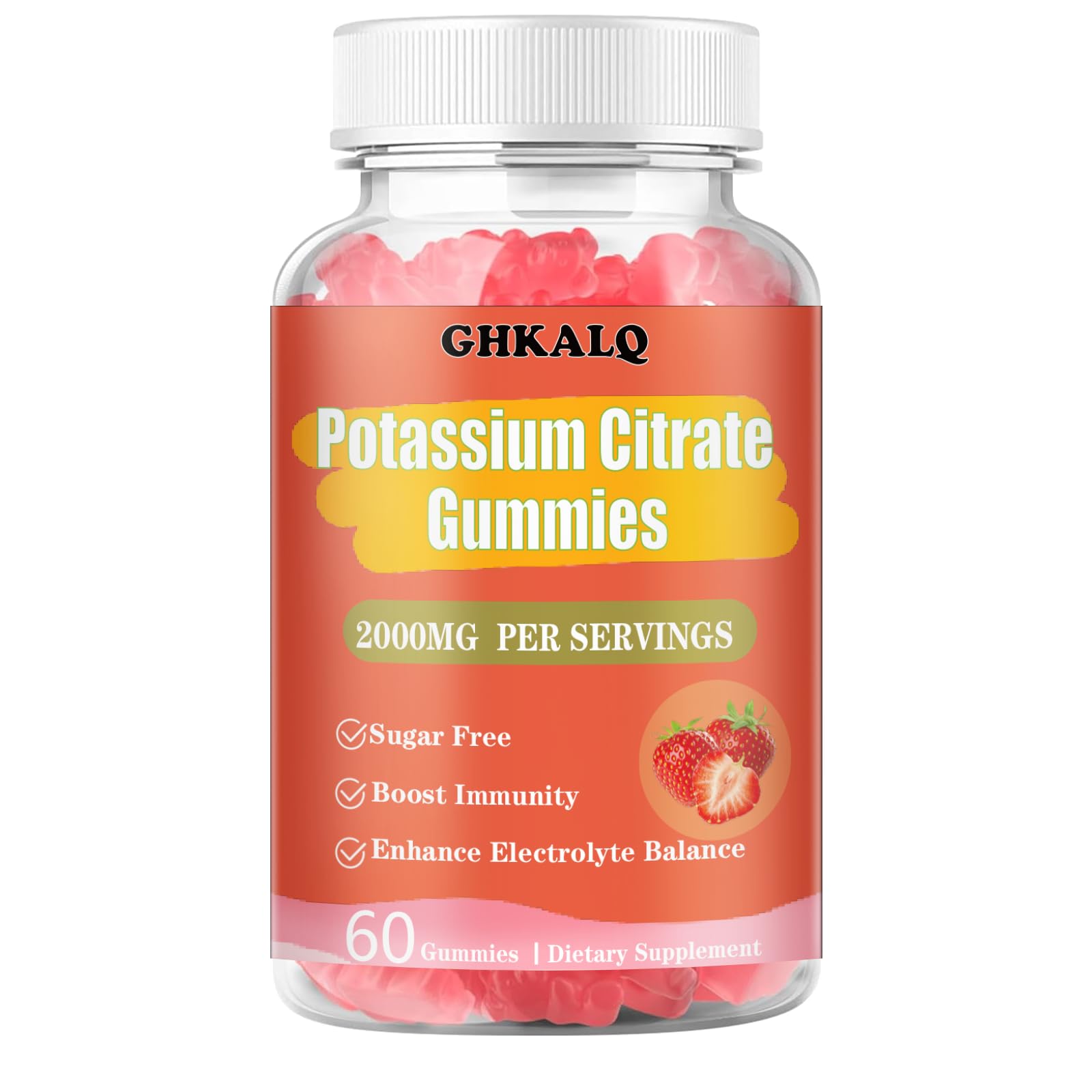 GHKALQ Potassium Citrate Gummies 2000mg front view packaging