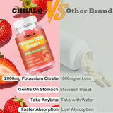 GHKALQ Potassium Citrate Gummies 2000mg side view with nutrition facts