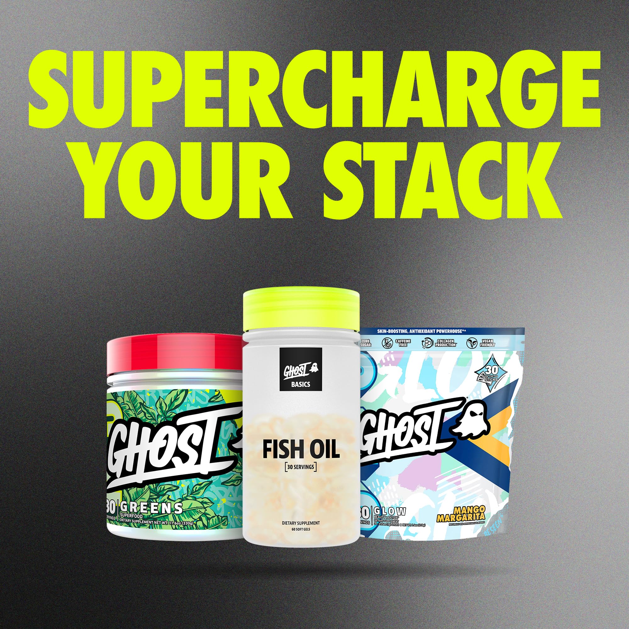 GHOST Basics Fish Oil label showing nutritional information