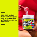 GHOST BCAA Blue Raspberry lifestyle scene with shaker