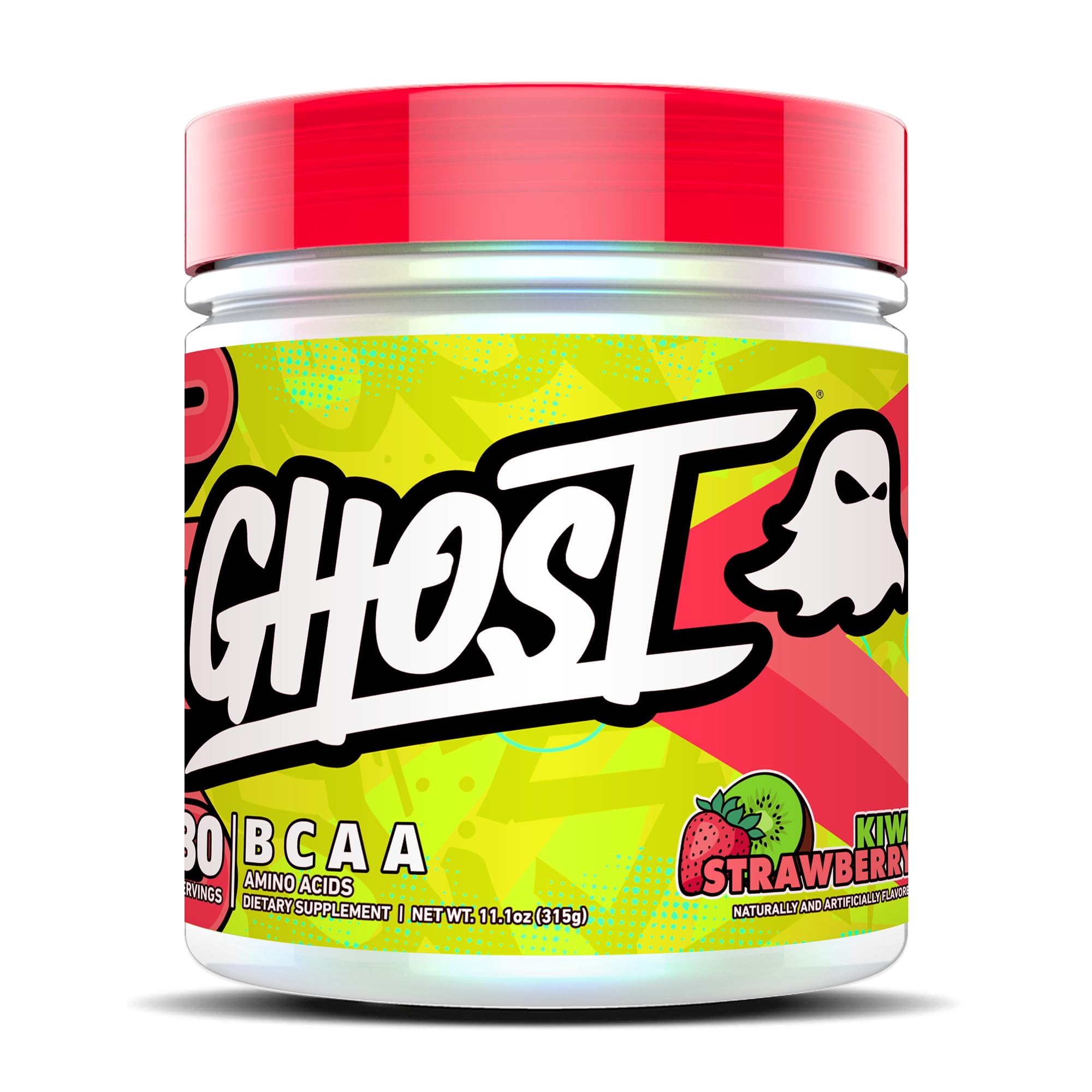 GHOST BCAA Kiwi Strawberry front view with packaging