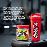 GHOST BCAA Kiwi Strawberry lifestyle scene with shaker