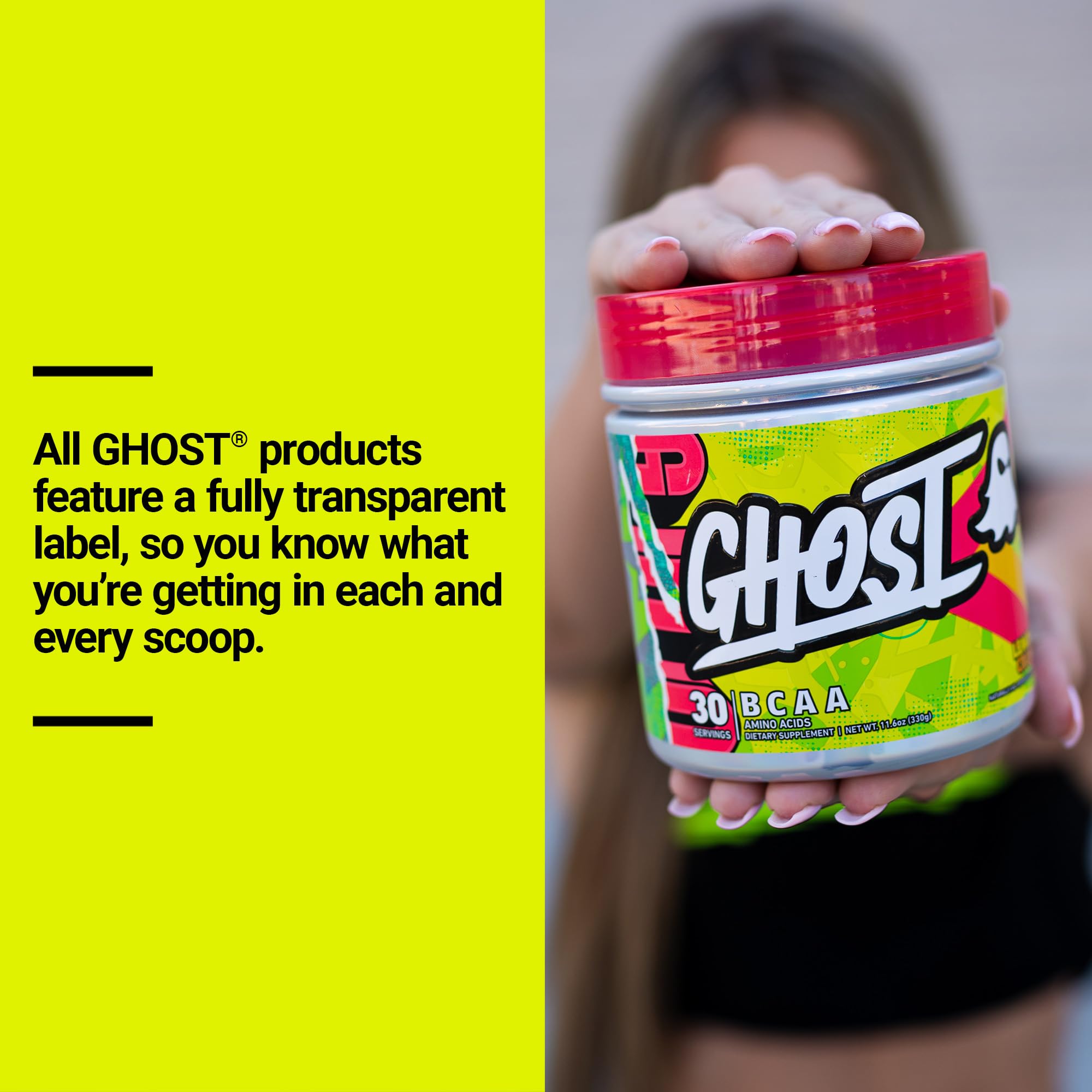 GHOST BCAA Lemon Crush 330g packaging