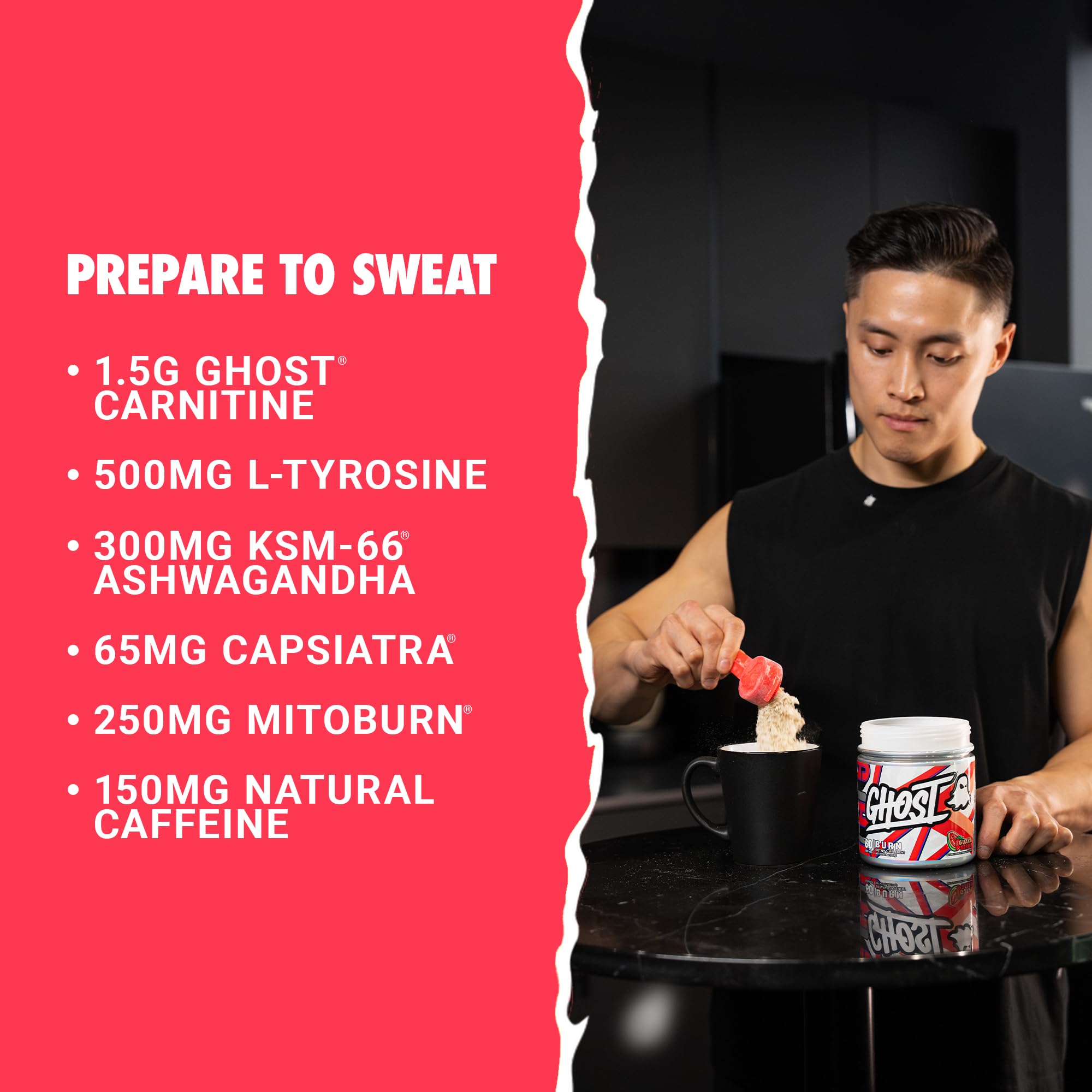 GHOST Burn Thermogenic Fat Burner 301g scoop