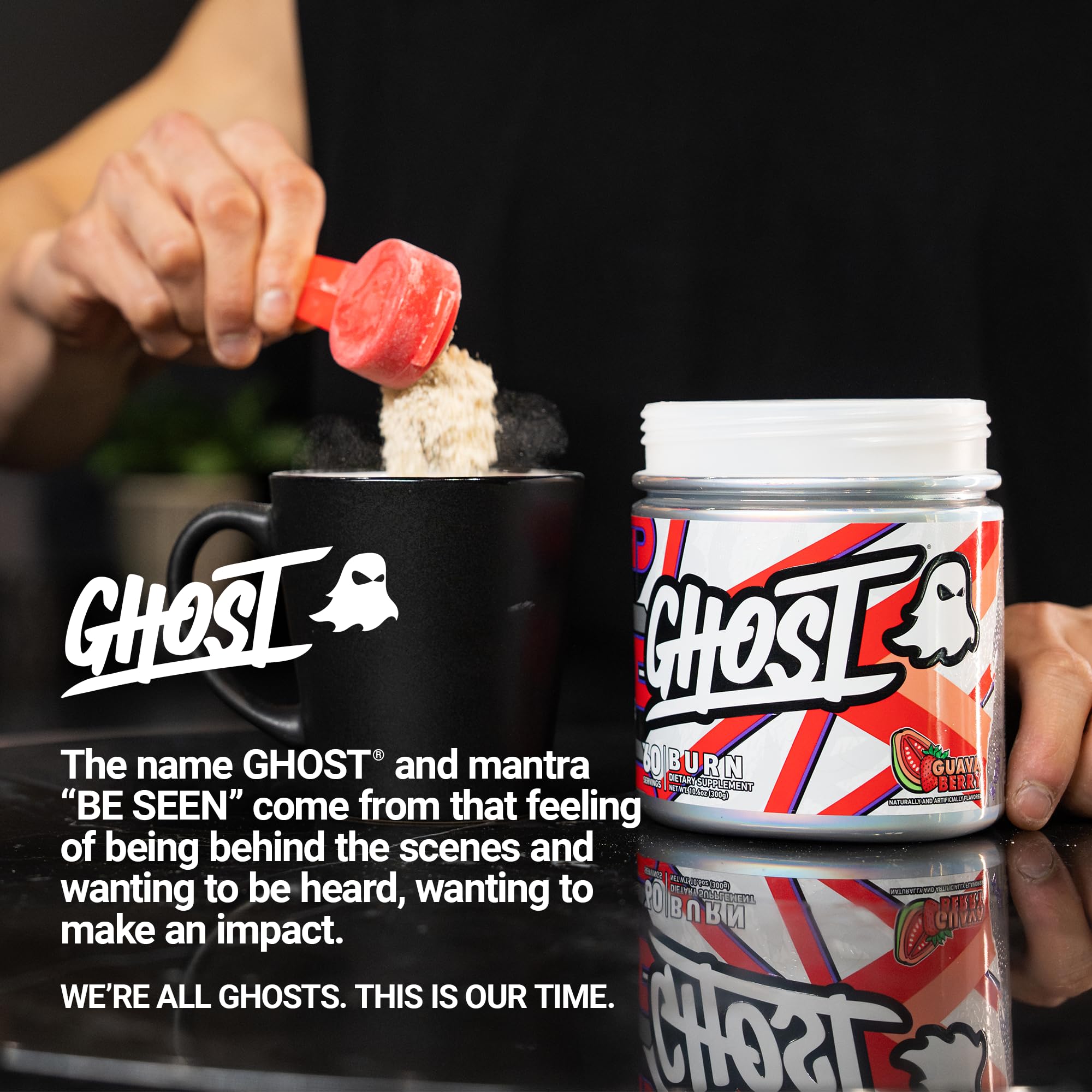 GHOST Burn Thermogenic Fat Burner in a gym setting
