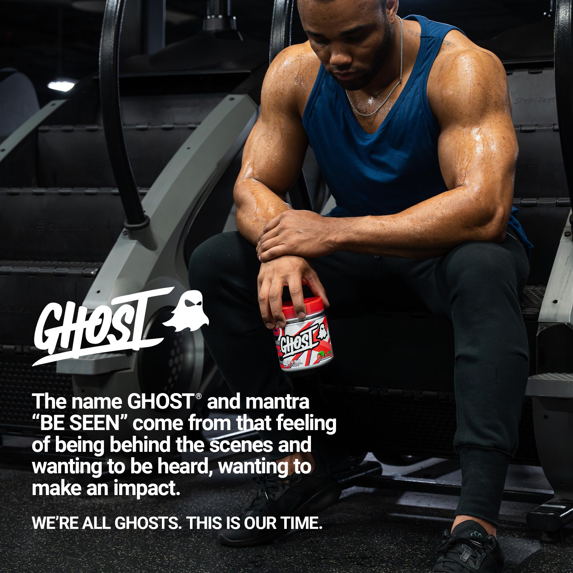 GHOST Burn Thermogenic Fat Burner Kiwi Strawberry lifestyle scene