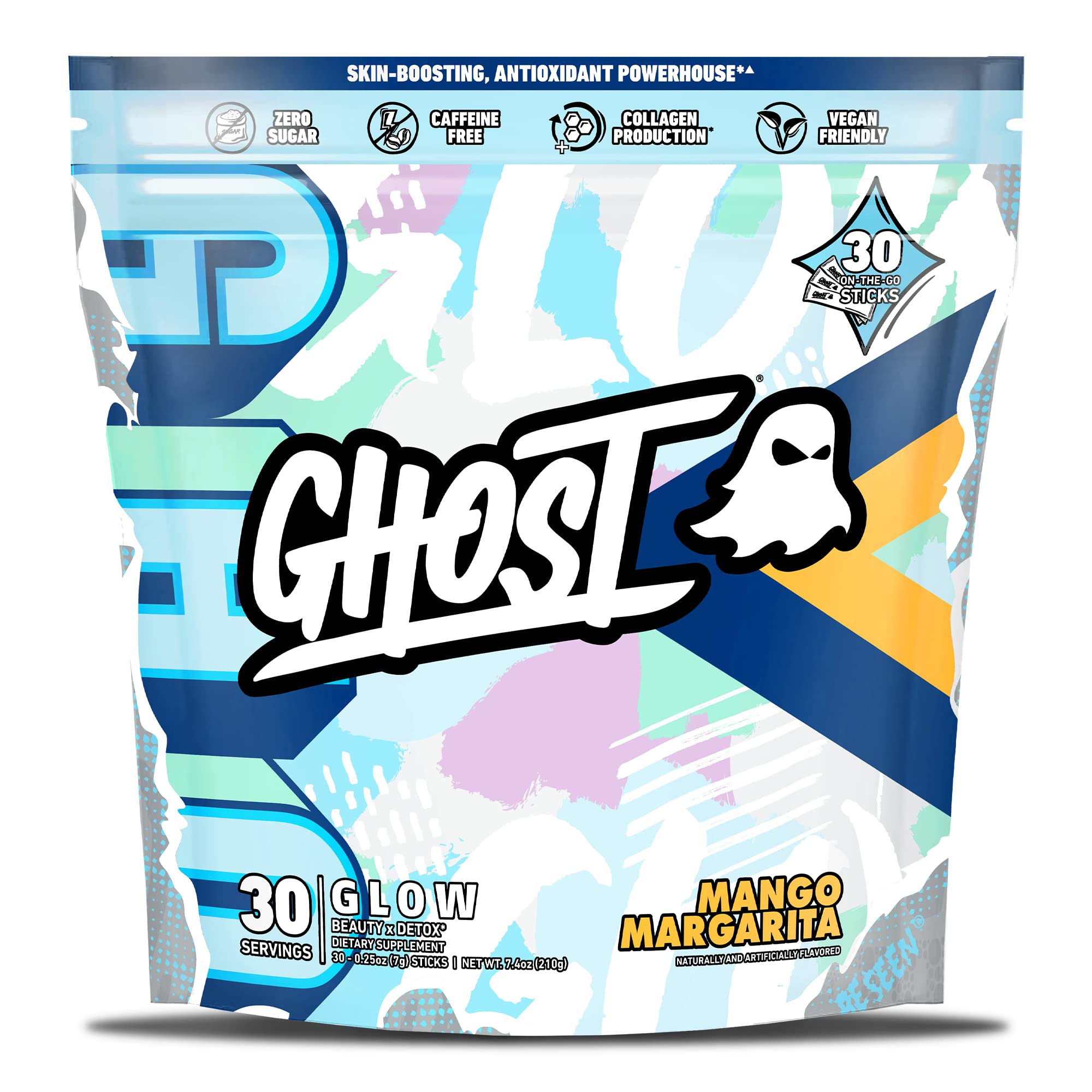 GHOST Glow Hydration Supplement Mango Margarita front view