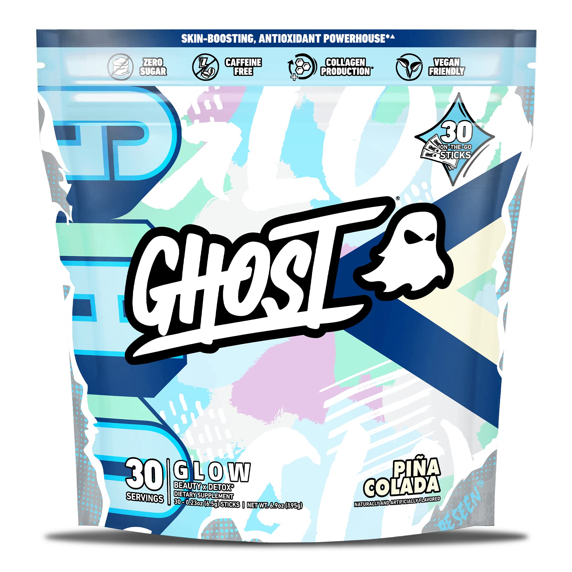 GHOST Glow Skin Supplement Piña Colada flavour front view