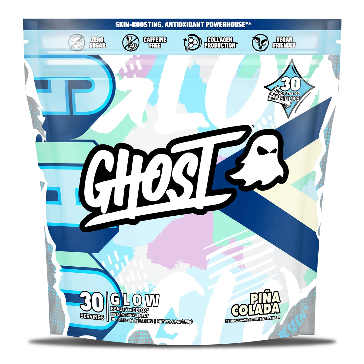 GHOST Glow Skin Supplement Piña Colada flavour front view