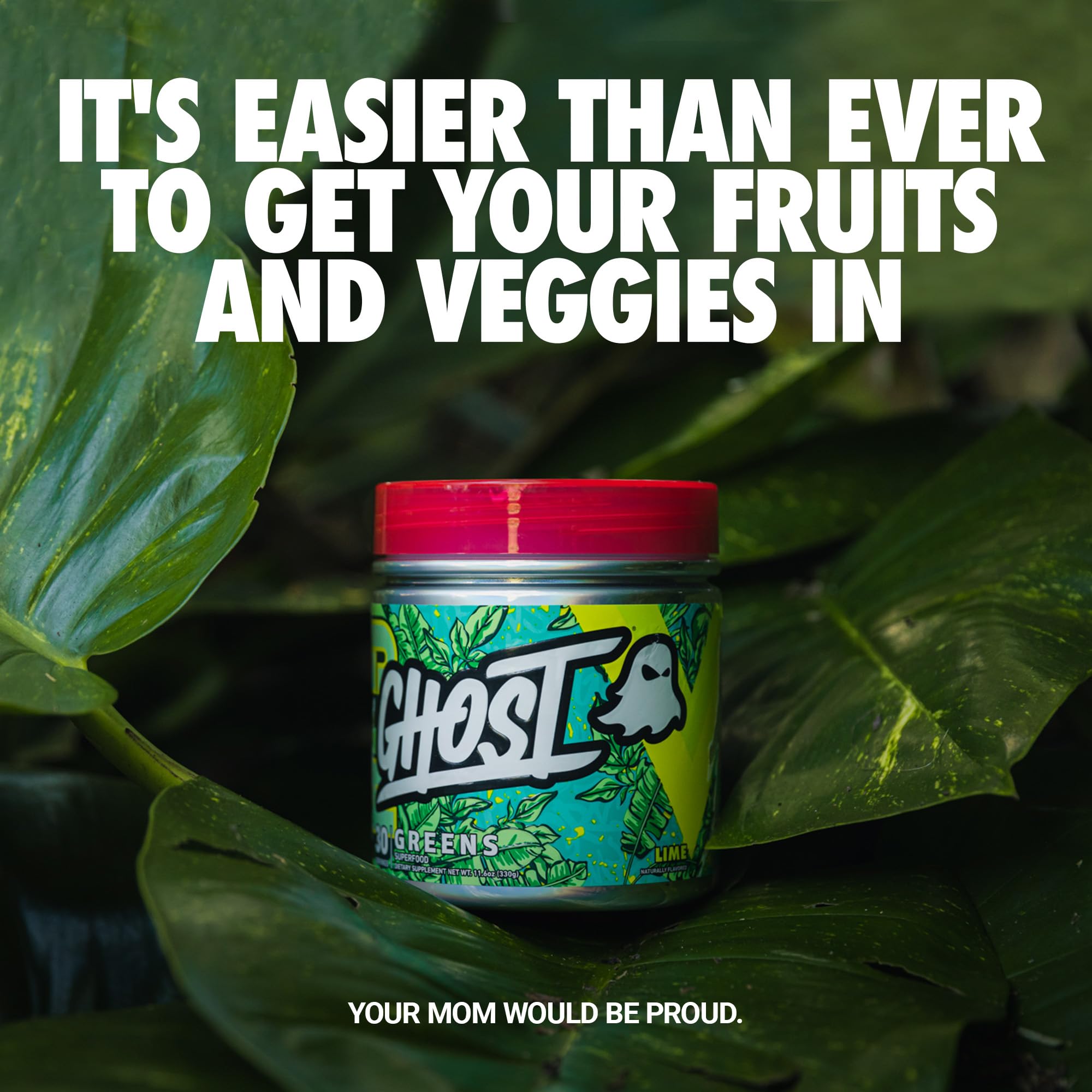 GHOST Greens Chlorella Supplement packaging side view