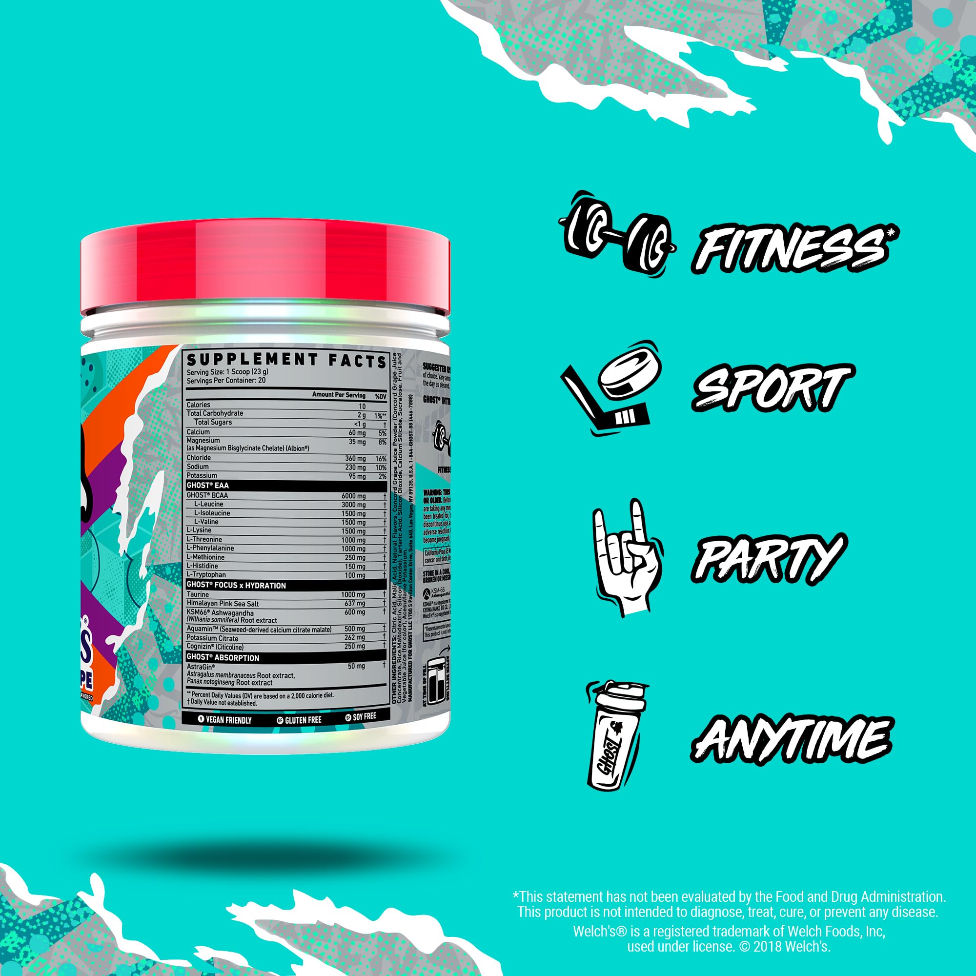 GHOST Intra BCAA Supplement 430g in a gym setting