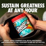 GHOST Intra BCAA Supplement 430g side view showing nutritional information