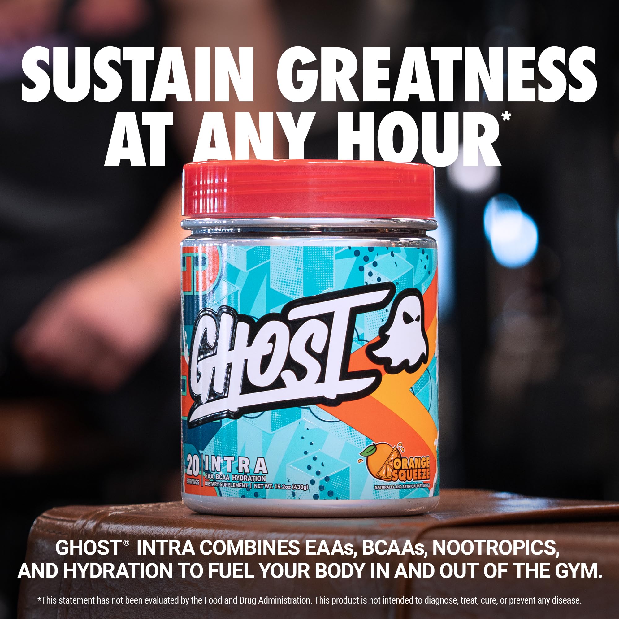 GHOST Intra BCAAs 430g Orange Squeeze flavour side view