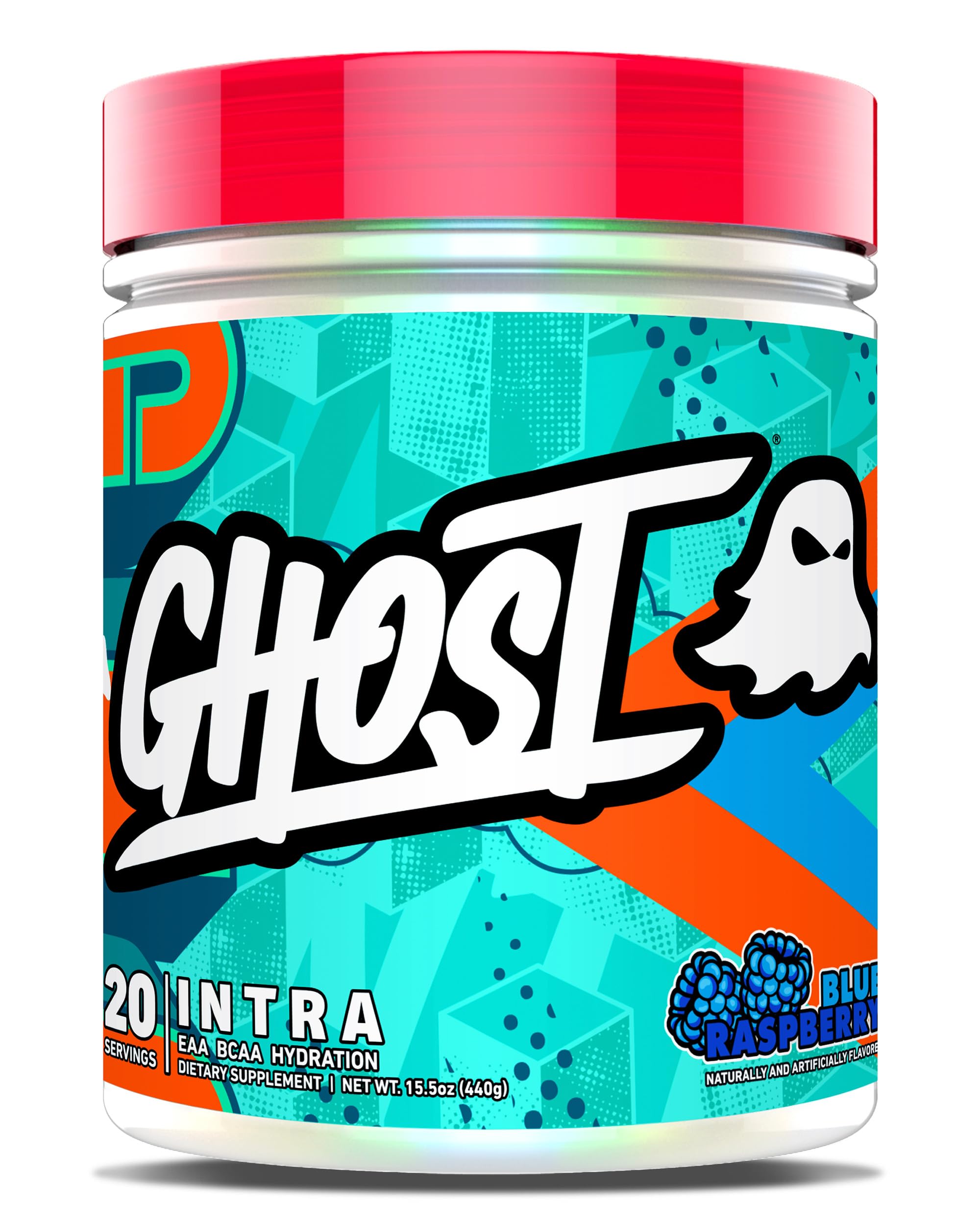 GHOST Intra BCAAs Blue Raspberry flavour front view