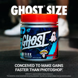 GHOST Size Creatine tub side view showing nutritional information