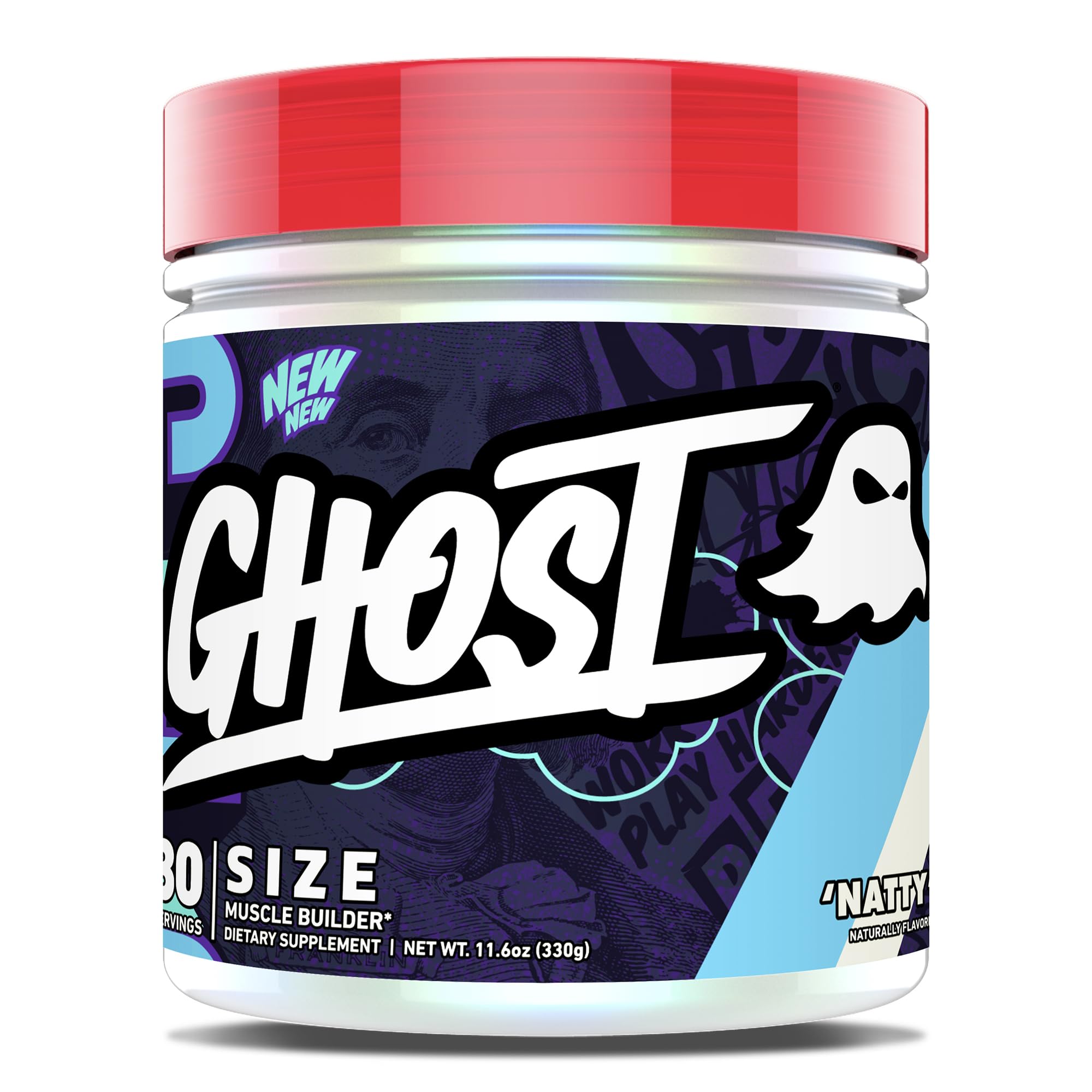 GHOST Size unflavoured creatine supplement front view 440g