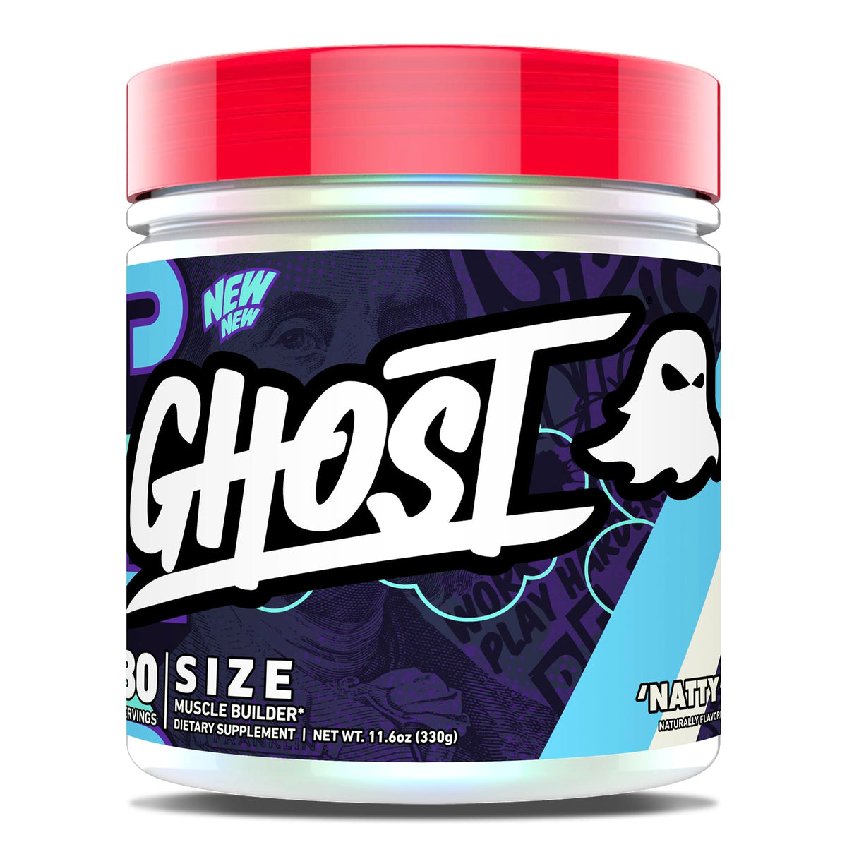 GHOST Size unflavoured creatine supplement front view 440g