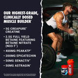 GHOST Size unflavoured creatine supplement side view showing serving size