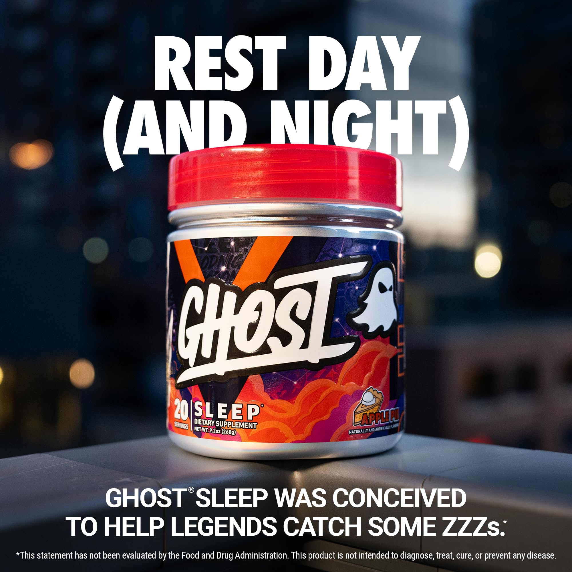 GHOST Sleep Supplement Apple Pie flavor back view
