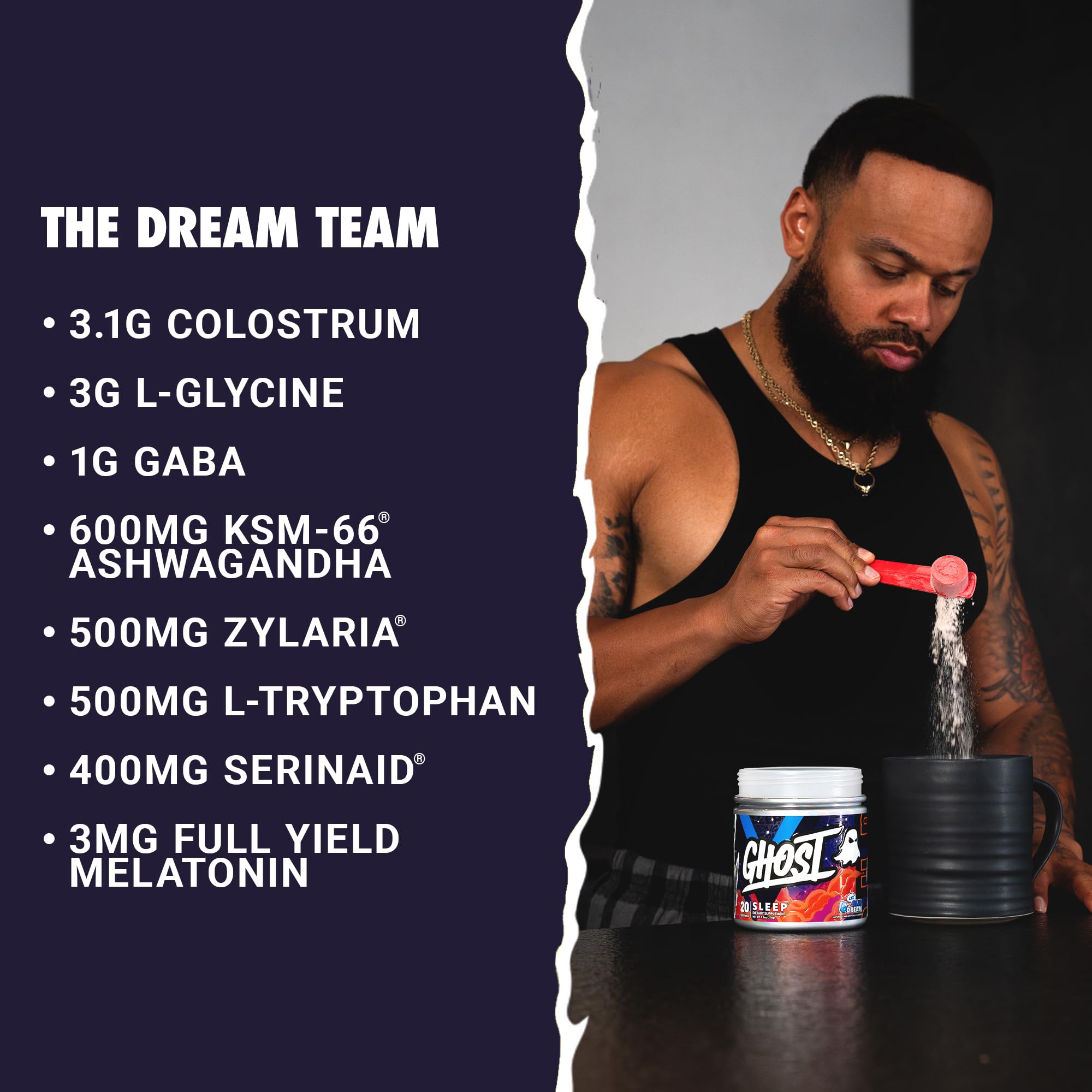 GHOST Sleep Supplement Blue Dream flavour side view