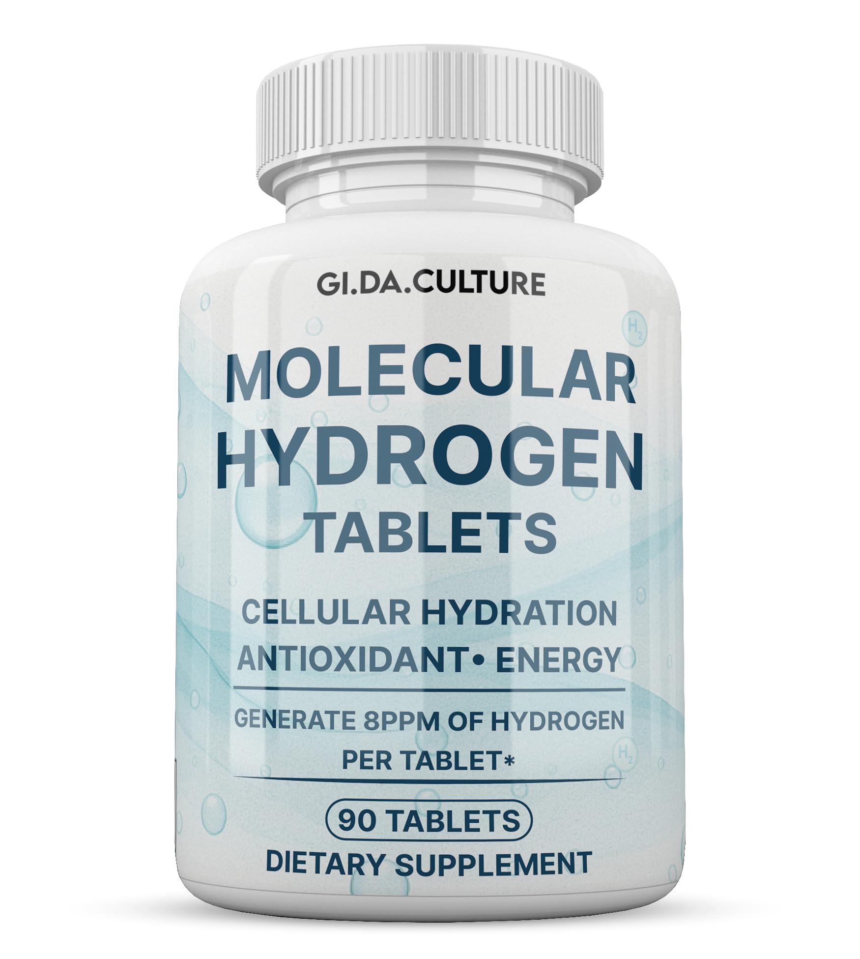 Gi.Da.Culture Molecular Hydrogen Water Tablets on a wooden table