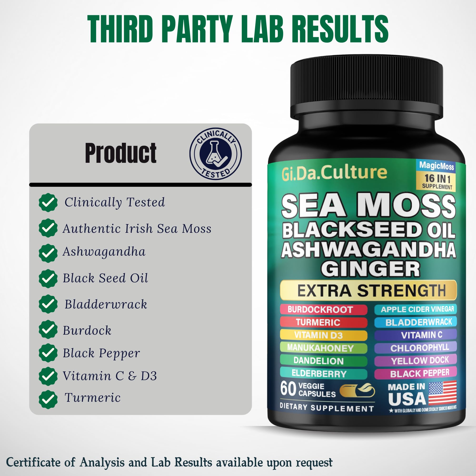 Gi.Da.Culture Sea Moss Capsules close-up of capsules
