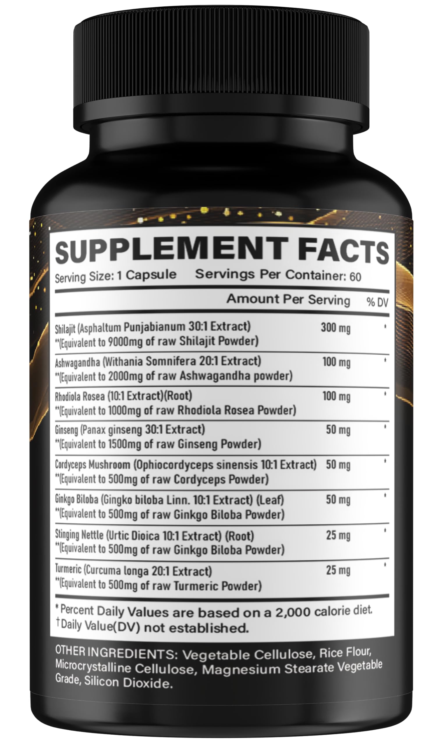 Gi.Da.Culture Shilajit and Sea Moss capsules with a measuring spoon